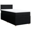 vidaXL Pat box spring cu saltea, negru, 90x190 cm, textil