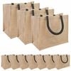 vidaXL Geantă de iută 10 Natural și Negru 26 x 22 x 14 cm