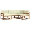 vidaXL Set de canapele de exterior 4 buc. Natural și Crem