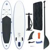 vidaXL Set placă stand up paddle SUP surf gonflabilă, albastru și alb