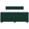 vidaXL Pat box spring cu saltea, verde &icirc;nchis, 200x200 cm, catifea