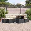 vidaXL Set de canapele pentru grădină 7 pcs Negru Rattan poli