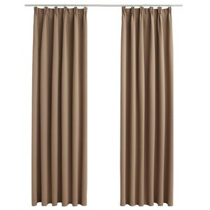 vidaXL Draperii opace cu c&acirc;rlige, 2 buc., gri taupe, 140 x 225 cm