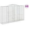 vidaXL Coșuri gabion arcuite 8 buc, 300x50x180/200 cm, fier galvanizat