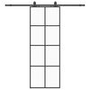 vidaXL Ușă glisantă cu set de feronerie neagră 76x205 cm Sticlă ESG