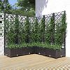 vidaXL Jardinieră de grădină cu spalier, negru, 120x120x121,5 cm, PP