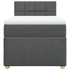 vidaXL Pat box spring cu saltea, gri închis, 100x200 cm, textil