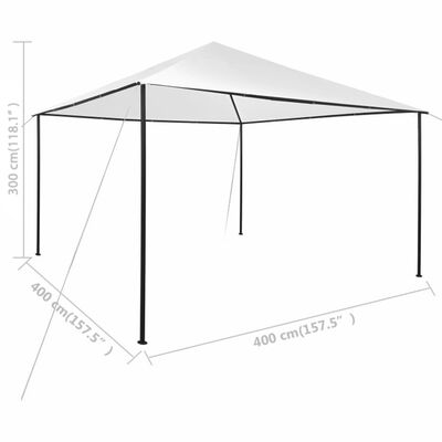 vidaXL Pavilion, alb, 4x4x3 m, 180 g/m²