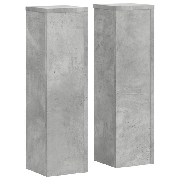 vidaXL Suport de plante, 2 buc., gri beton, 17x17x60 cm lemn prelucrat