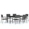 vidaXL Set mobilier de grădină, 7 piese, gri