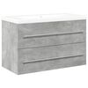 vidaXL Set mobilier de baie, 2 piese, gri beton, lemn compozit