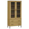 vidaXL Bibliotecă cu picioare metalice OSLO, maro, 85x35x172,5 cm lemn