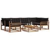 vidaXL Set de canapele de exterior cu pernă 7 pcs Natural și Negru