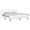 vidaXL Cadru de pat cu headboard Alb 180 x 200 cm Piele artificială