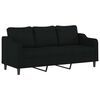 vidaXL Canapea cu 3 locuri, negru, 180 cm, material textil