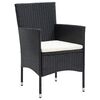 vidaXL Set mobilier de grădină cu perne, 9 piese, negru, poliratan
