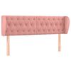 vidaXL Tăblie de pat cu aripioare roz 163x23x78/88 cm catifea