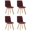 vidaXL Scaune de bucătărie, 4 buc., roșu vin, material textil