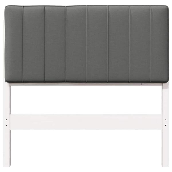 vidaXL Tăblie tapițată Alb și gri deschis 90 cm Lemn de pin masiv