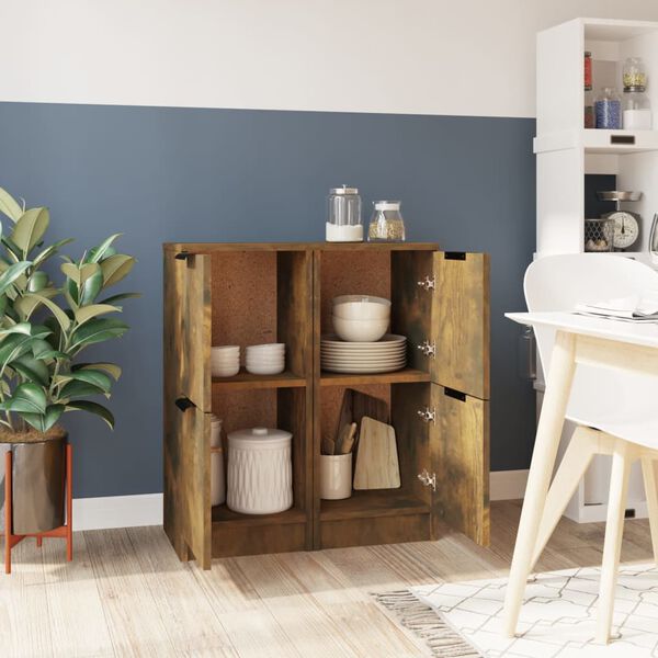 vidaXL Dulapuri, 2 buc., stejar fumuriu, 30x30x70 cm, lemn prelucrat