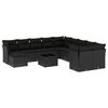 vidaXL Set canapele de grădină, 12 piese, cu perne, negru, poliratan
