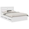 vidaXL Cadru de pat cu sertar Alb 140 x 190 cm Lemn Ingineresc