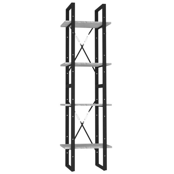 vidaXL Bibliotecă cu 4 niveluri gri sonoma 40x30x140 cm lemn compozit