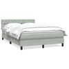 vidaXL Pat box spring cu saltea, gri deschis, 160x220 cm, catifea