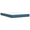 vidaXL Pat box spring cu saltea, albastru, 140x200 cm, catifea