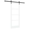 vidaXL Ușă glisantă 83 x 202 cm Lemn masiv de pin și sticlă Alb