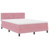 vidaXL Pat cu arcuri cu saltea cu headboard Roz 140 x 200 cm Catifea