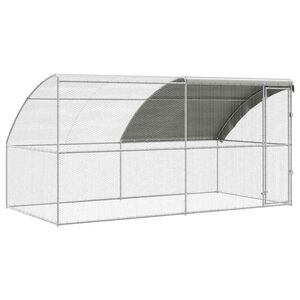 vidaXL Cușcă pentru pui 2 buc. Argintiu 400 x 200 x 200 cm Oțel și PE