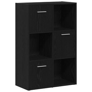 vidaXL Bibliotecă/Separator de cameră, stejar negru, 60,5x30x90 cm, lemn prelucrat