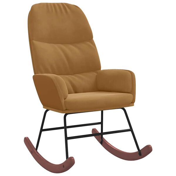 vidaXL Scaun balansoar, maro, catifea