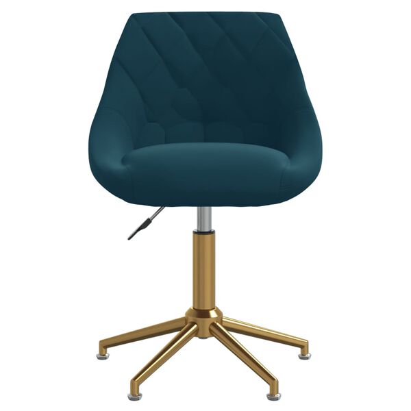 vidaXL Scaune de bucătărie pivotante, 2 buc., albastru, catifea