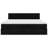 vidaXL Cadru de pat otoman cu saltea țesătură neagră 160x200cm