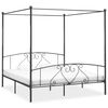 vidaXL Cadru de pat cu baldachin, gri, 180 x 200 cm, metal