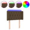 vidaXL Tăblie de pat cu LED, maro &icirc;nchis, 83x16x78/88 cm, textil