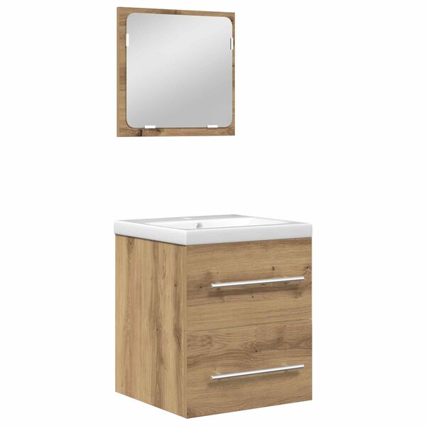 vidaXL Set de mobilier pentru baie cu sertar 2 pcs Stejar Artizanal