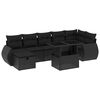 vidaXL Set mobilier de grădină cu perne, 8 piese, negru, poliratan