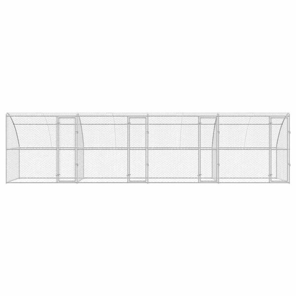 vidaXL Cușcă pentru c&acirc;ini 4 pcs Argintiu 8 x 2 x 2 m Oțel galvanizat