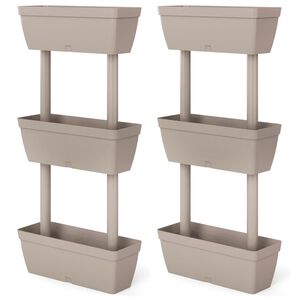 vidaXL Jardinieră de grădină, 6 buc., gri taupe, 100 cm