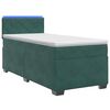 vidaXL Pat box spring cu saltea și LED Verde &icirc;nchis 90 x 200 cm