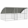vidaXL Cușcă pentru pui Argintiu 400 x 200 x 198.5 cm Oțel Galvanizat