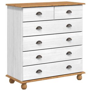 vidaXL Comodă cu sertar ASKIM Alb 91 x 40 x 95,5 cm Lemn de pin masiv