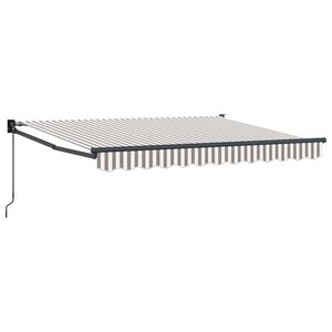 vidaXL Copertină retractabilă Gri deschis și alb. 3,5 x 2,5 m