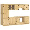 vidaXL Dulap cu sertar cu raft cu ușă 9 pcs Miere Lemn de pin masiv