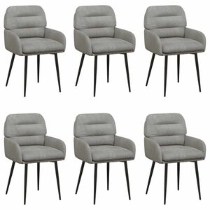 vidaXL Scaune de dining 6 buc. Catifea Gri deschis 59 x 59,5 x 90 cm