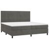 vidaXL Pat box spring cu saltea, gri &icirc;nchis, 200x200 cm, catifea