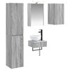 vidaXL Set de mobilier pentru baie 5 pcs Sonoma gri